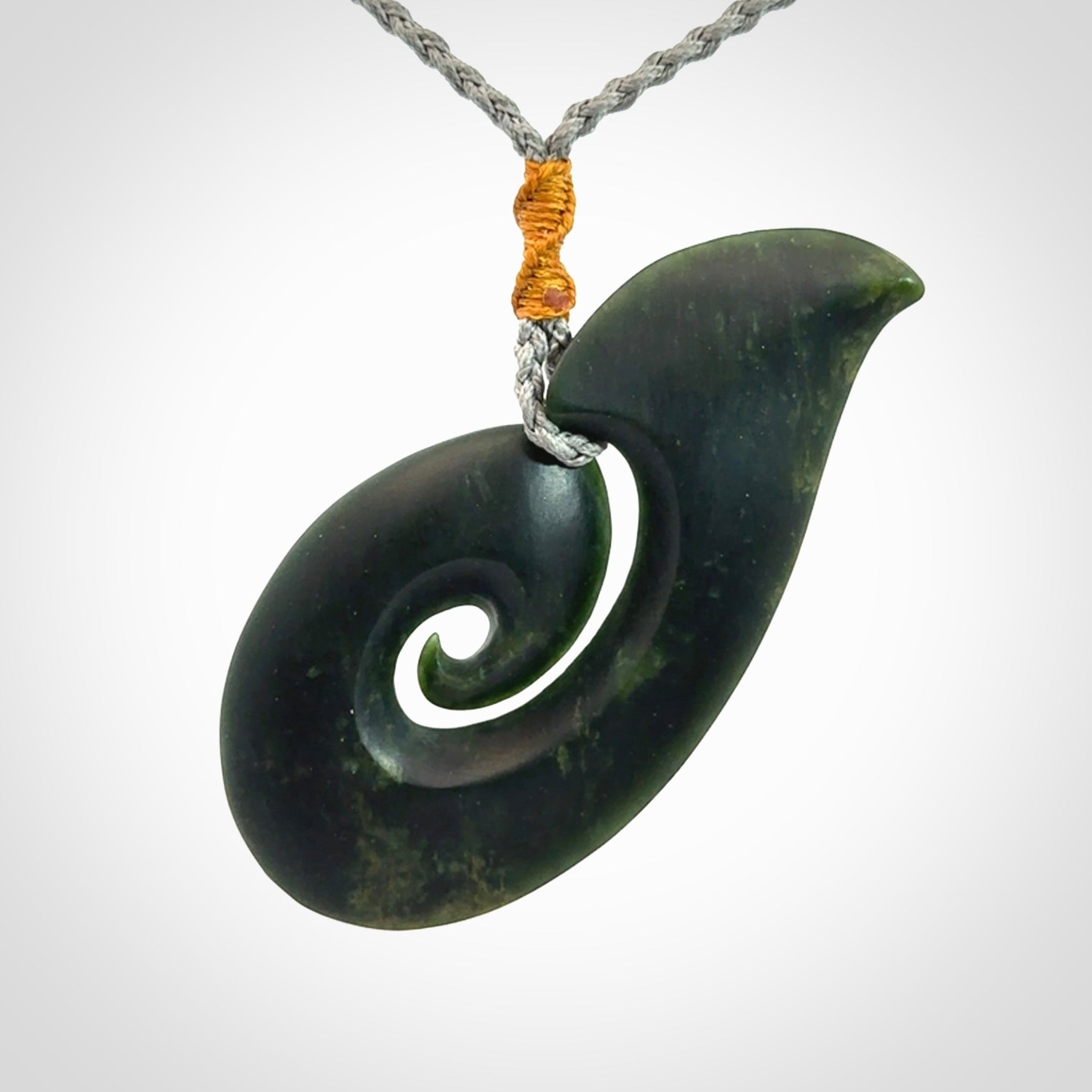 Hand carved New Zealand Jade koru pendant
