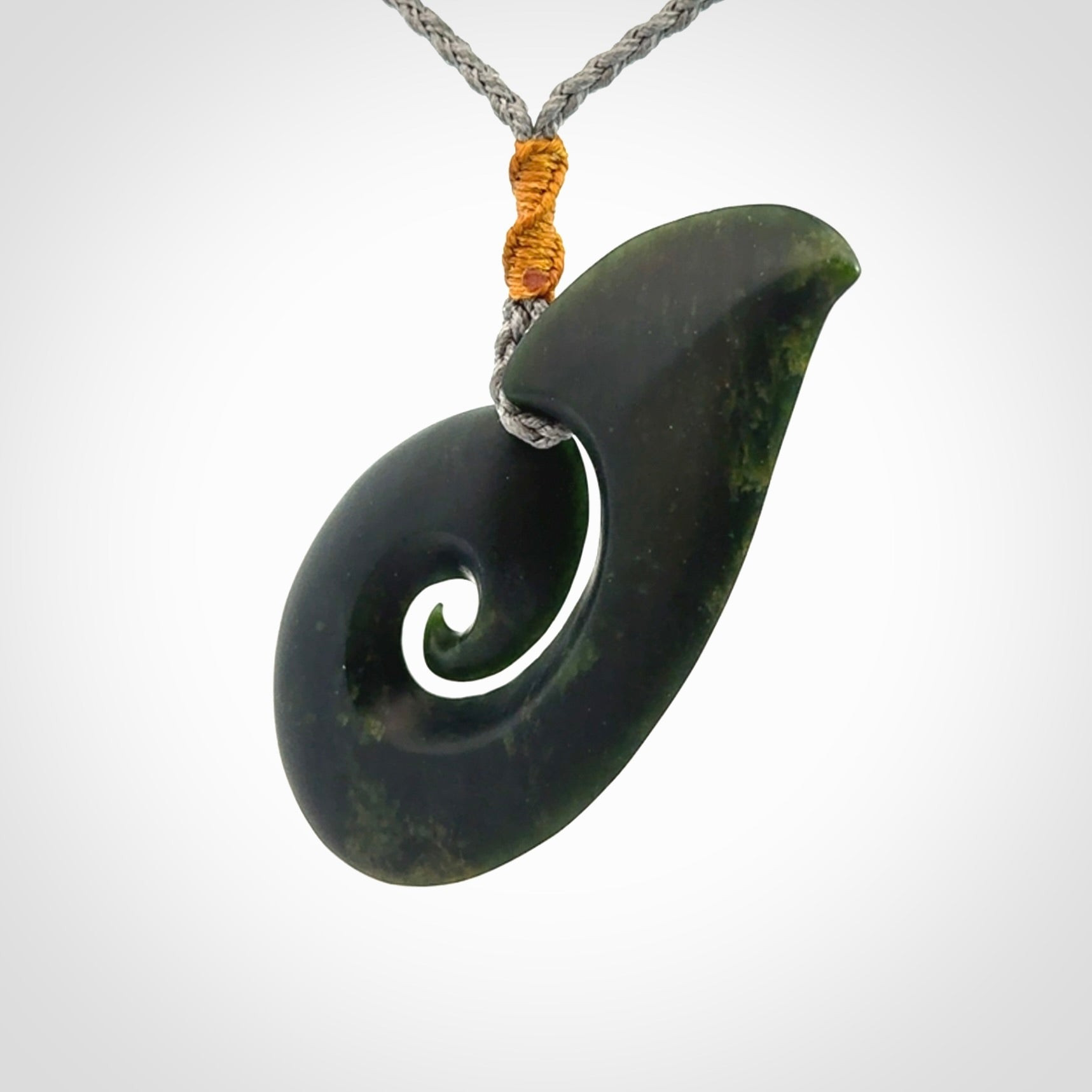 Hand carved New Zealand Jade koru pendant