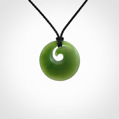 Hand carved New Zealand Jade koru pendant