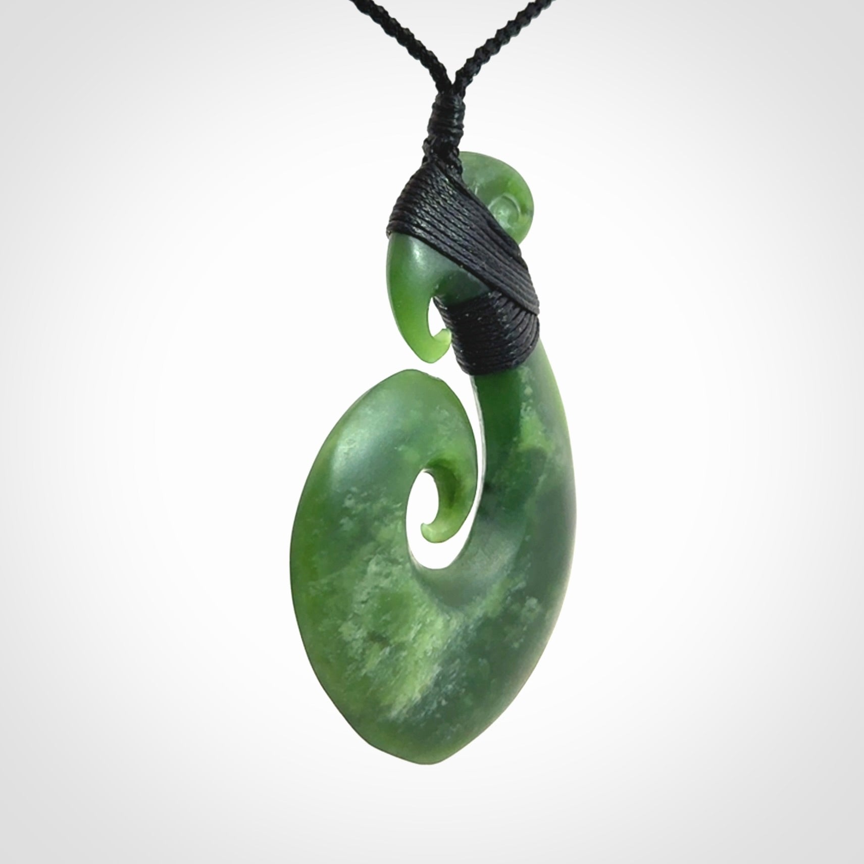Hand carved New Zealand Jade koru pendant