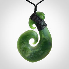 Hand carved New Zealand Jade koru pendant
