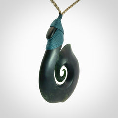 Exquisite Dark New Zealand Jade Koru Pendant