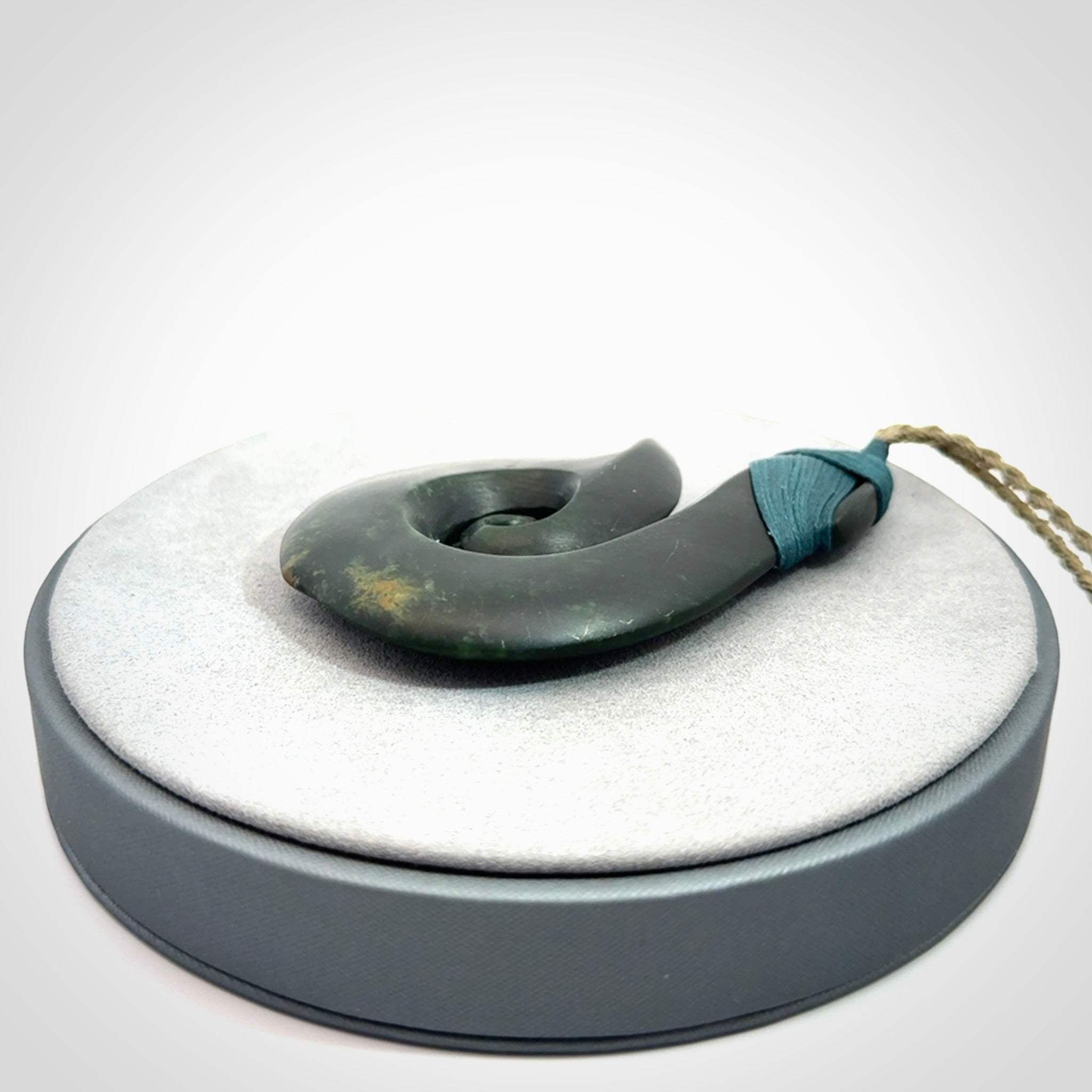 Exquisite Dark New Zealand Jade Koru Pendant