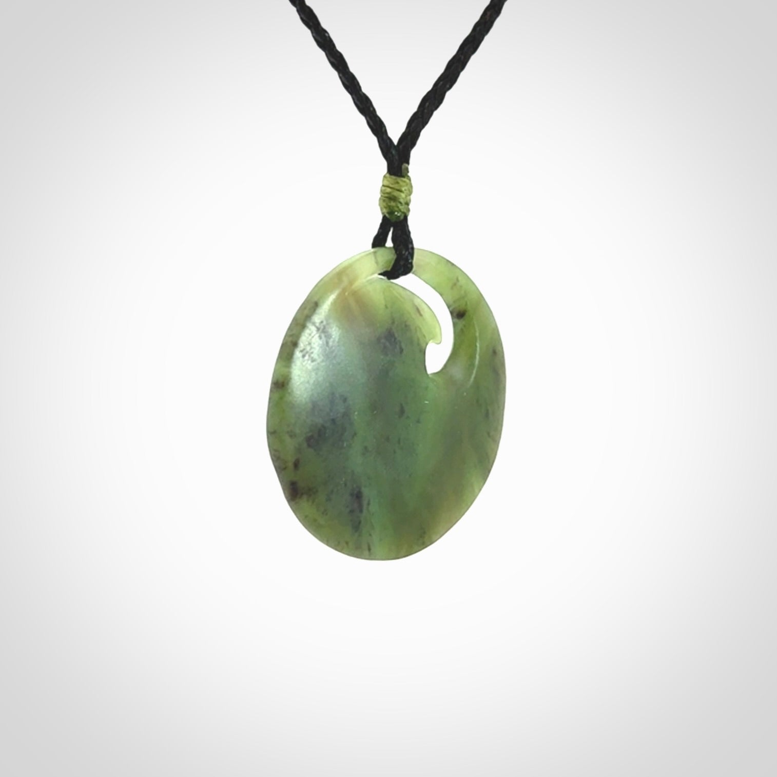 Hand Carved New Zealand Jade koru pendant