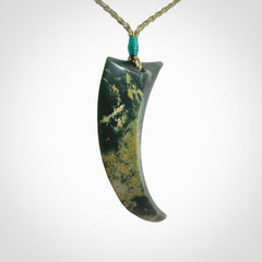 Hand Carved Niho Pendant in New Zealand Marsden Jade