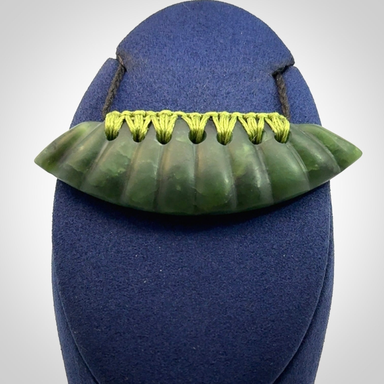 Beautiful New Zealand Jade half-shield pendant
