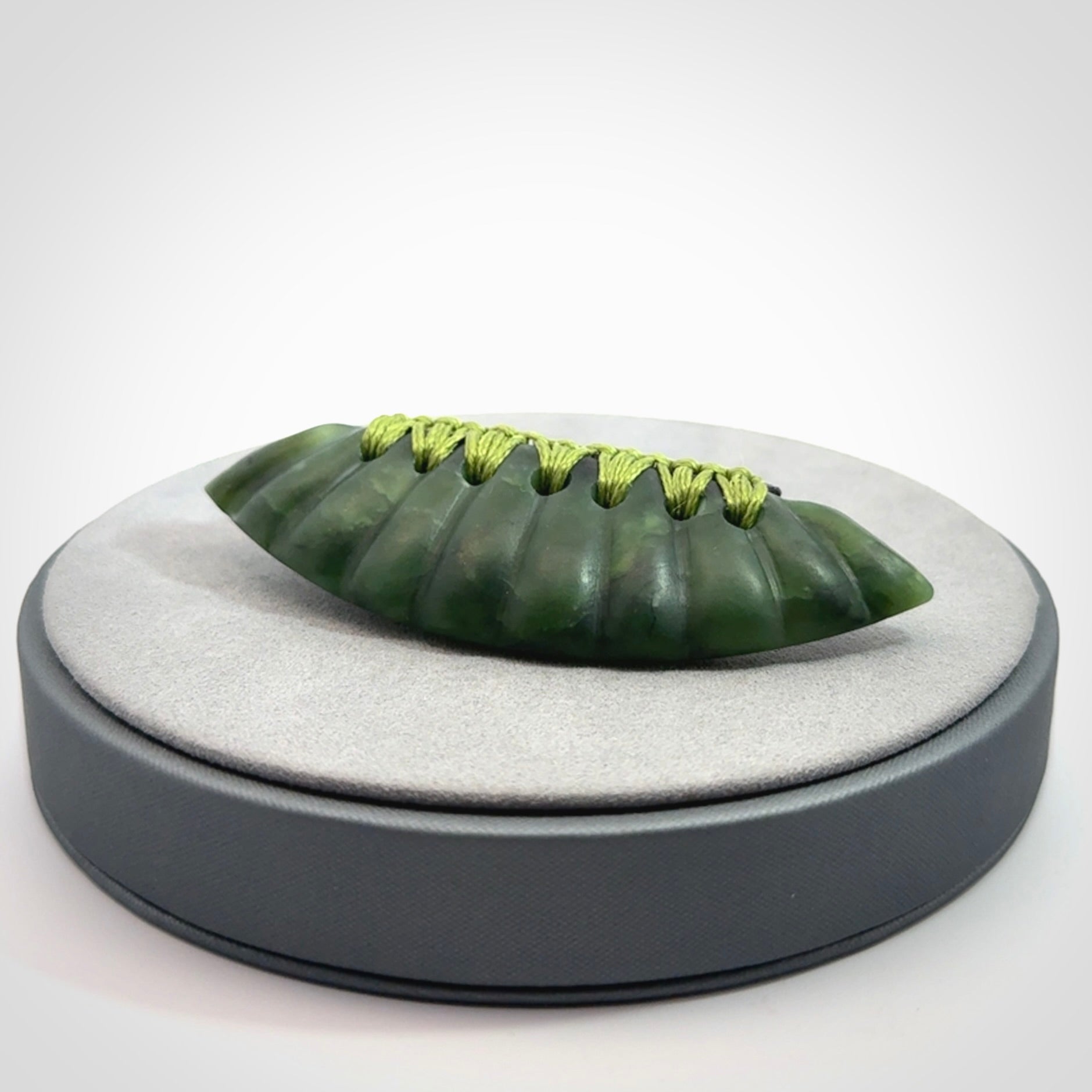Beautiful New Zealand Jade half-shield pendant