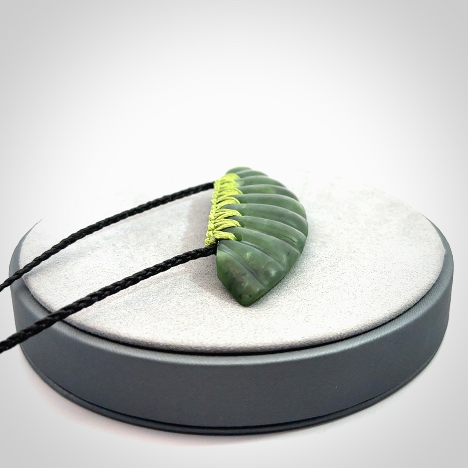 Beautiful New Zealand Jade half-shield pendant