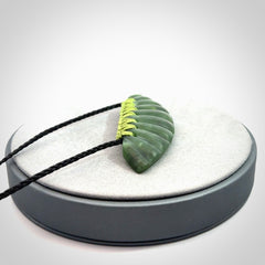 Beautiful New Zealand Jade half-shield pendant
