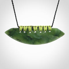 Beautiful New Zealand Jade half-shield pendant