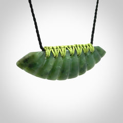 Beautiful New Zealand Jade half-shield pendant