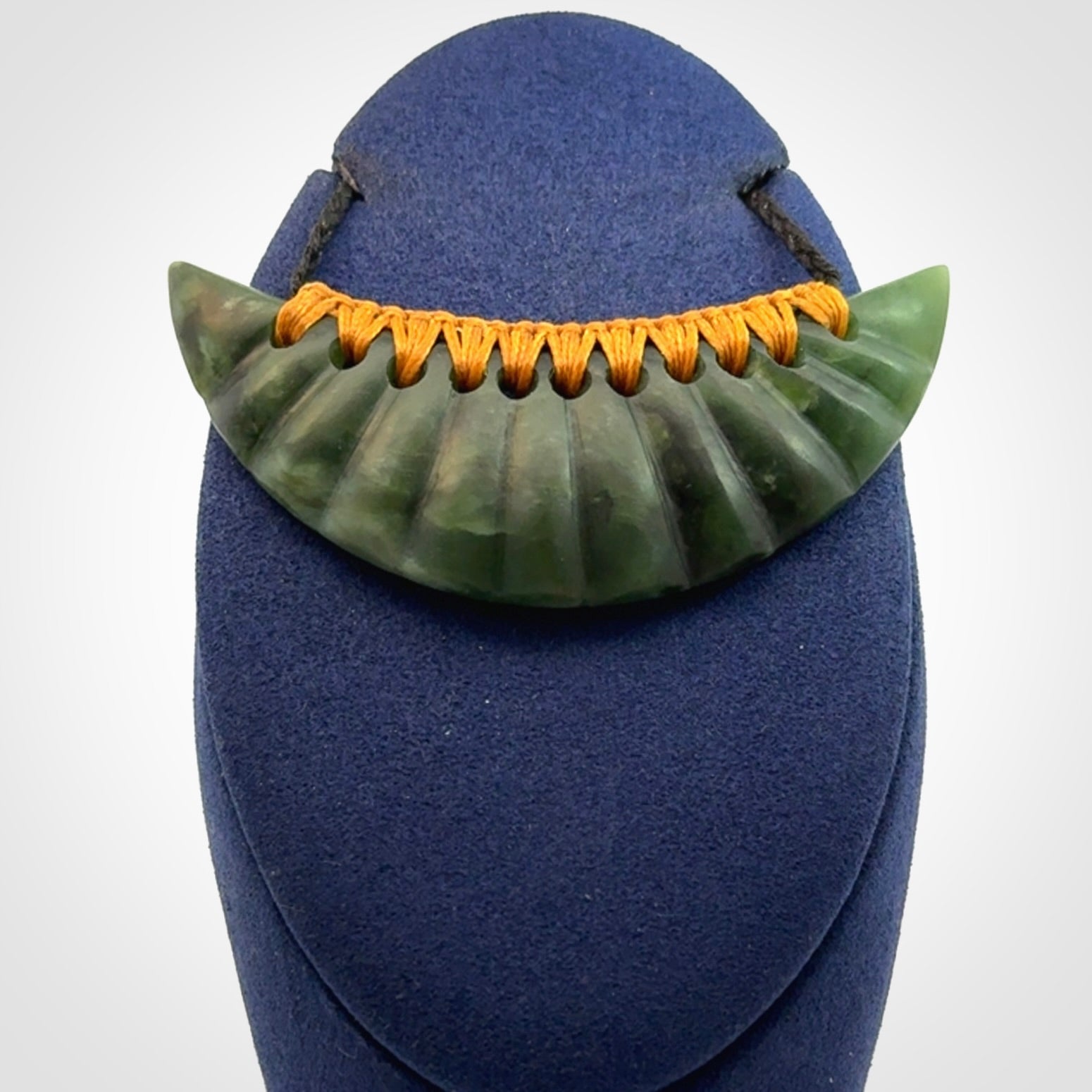 A Gorgeous New Zealand Jade Half-Shield Pendant