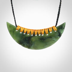 A Gorgeous New Zealand Jade Half-Shield Pendant