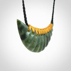 A Gorgeous New Zealand Jade Half-Shield Pendant