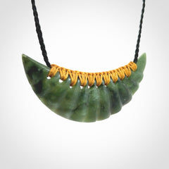 A Gorgeous New Zealand Jade Half-Shield Pendant