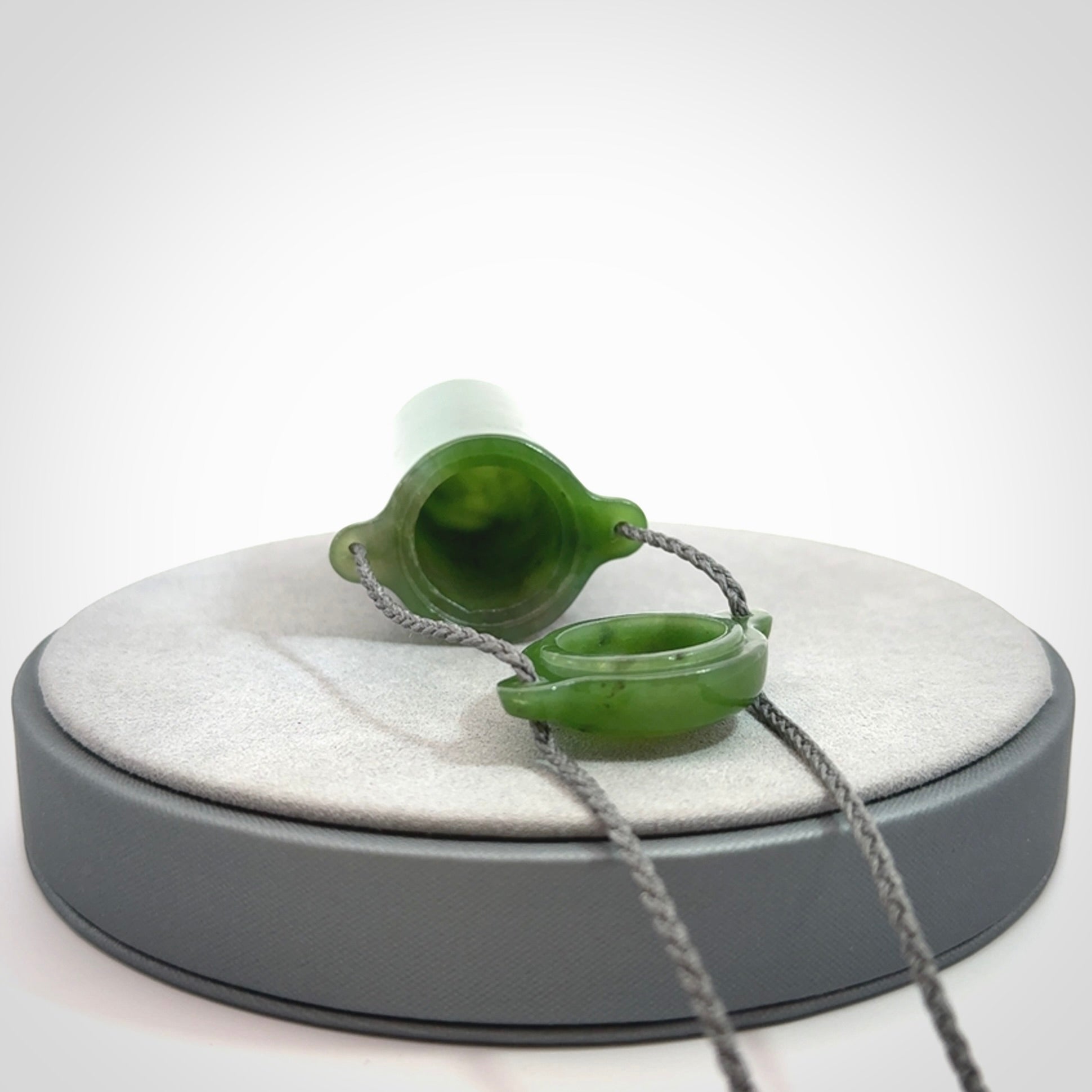 Hand carved British Columbian Jade container pendant
