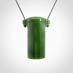 Hand carved British Columbian Jade container pendant