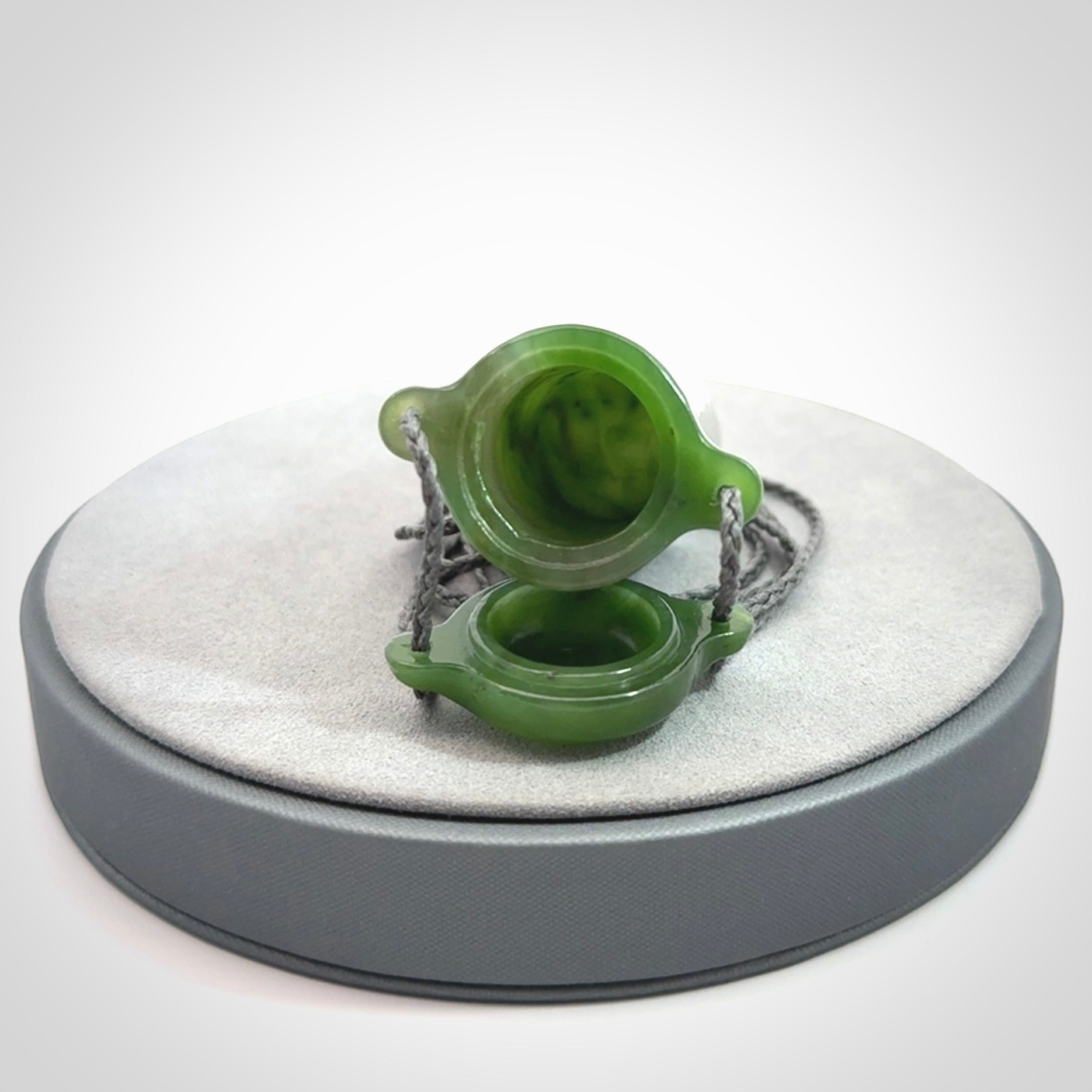 Hand carved British Columbian Jade container pendant