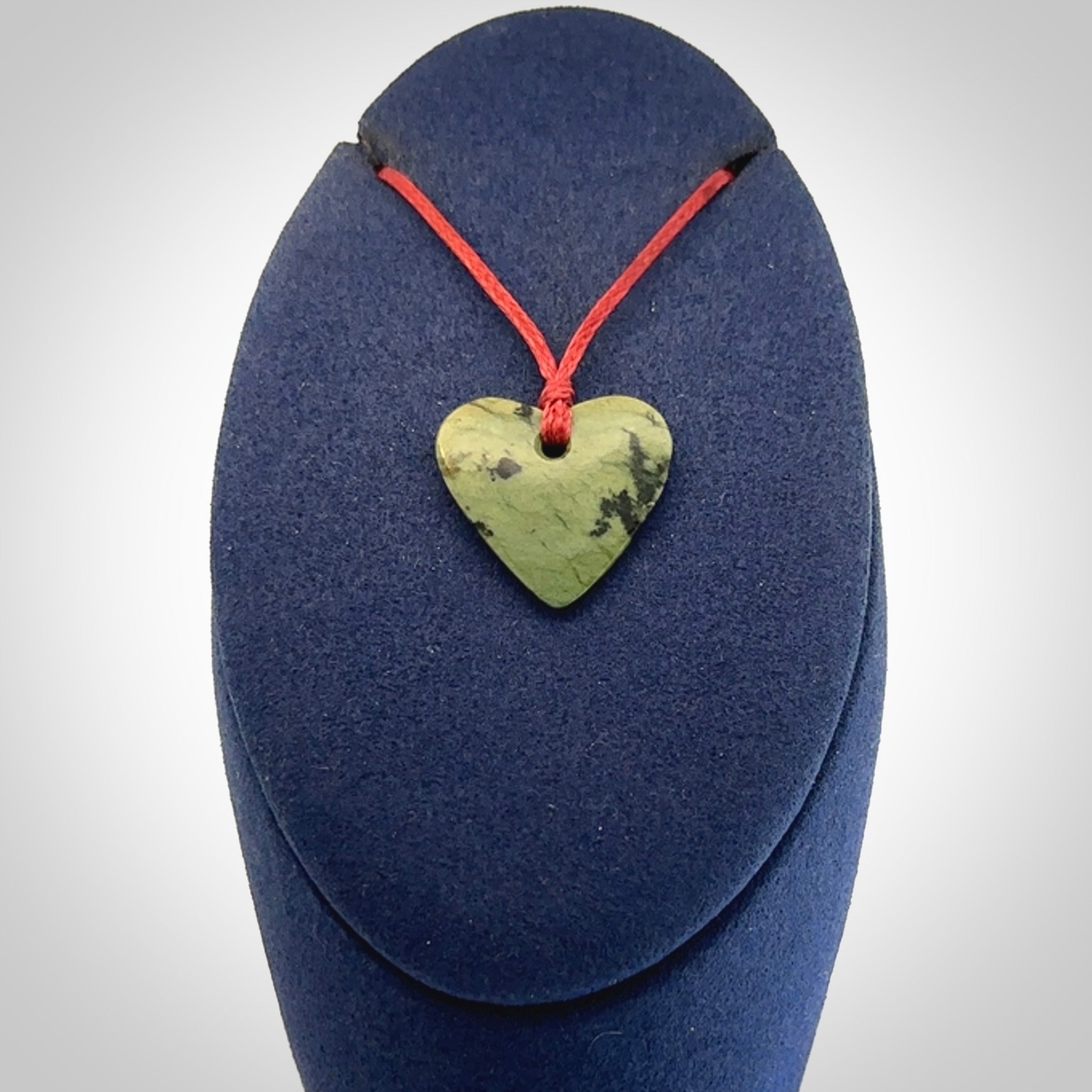 Hand carved small jade heart pendant
