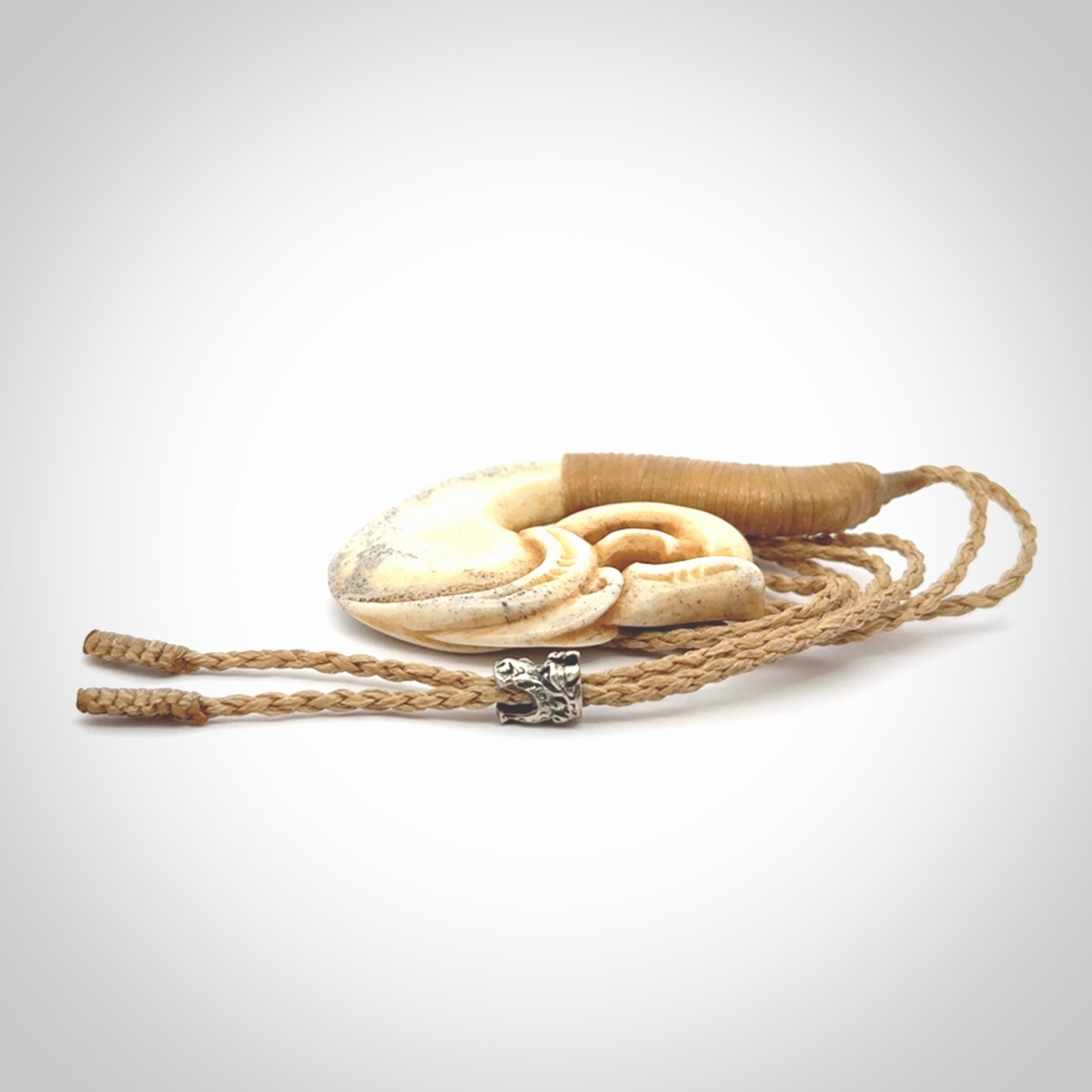 This is a wonderful pendant carved from Deer Antler. Hand made by Anthony Bray-Heta. Order yours now on NZ Pacific at www.nzpacific.com
