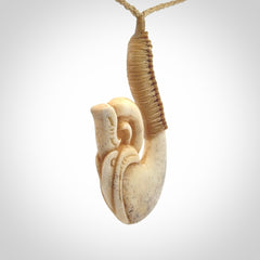 This is a wonderful pendant carved from Deer Antler. Hand made by Anthony Bray-Heta. Order yours now on NZ Pacific at www.nzpacific.com