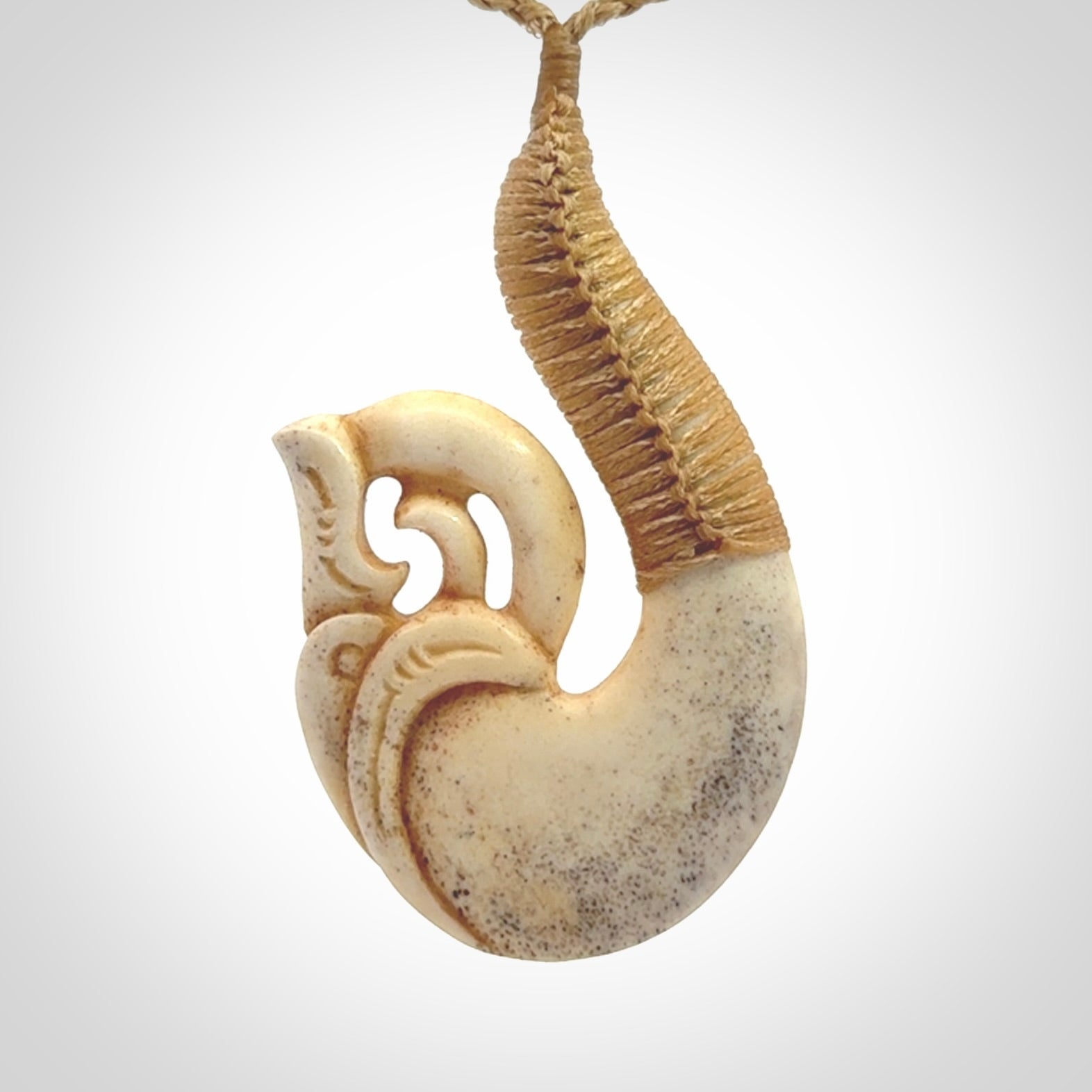 This is a wonderful pendant carved from Deer Antler. Hand made by Anthony Bray-Heta. Order yours now on NZ Pacific at www.nzpacific.com