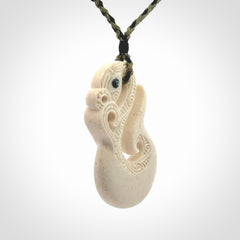 Hand Carved Whale Bone Manaia Pendant