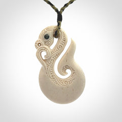 Hand Carved Whale Bone Manaia Pendant