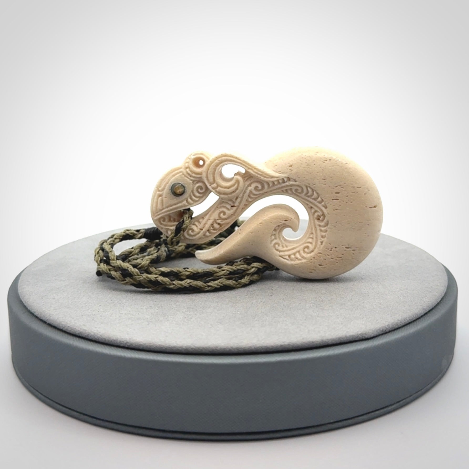 Hand Carved Whale Bone Manaia Pendant