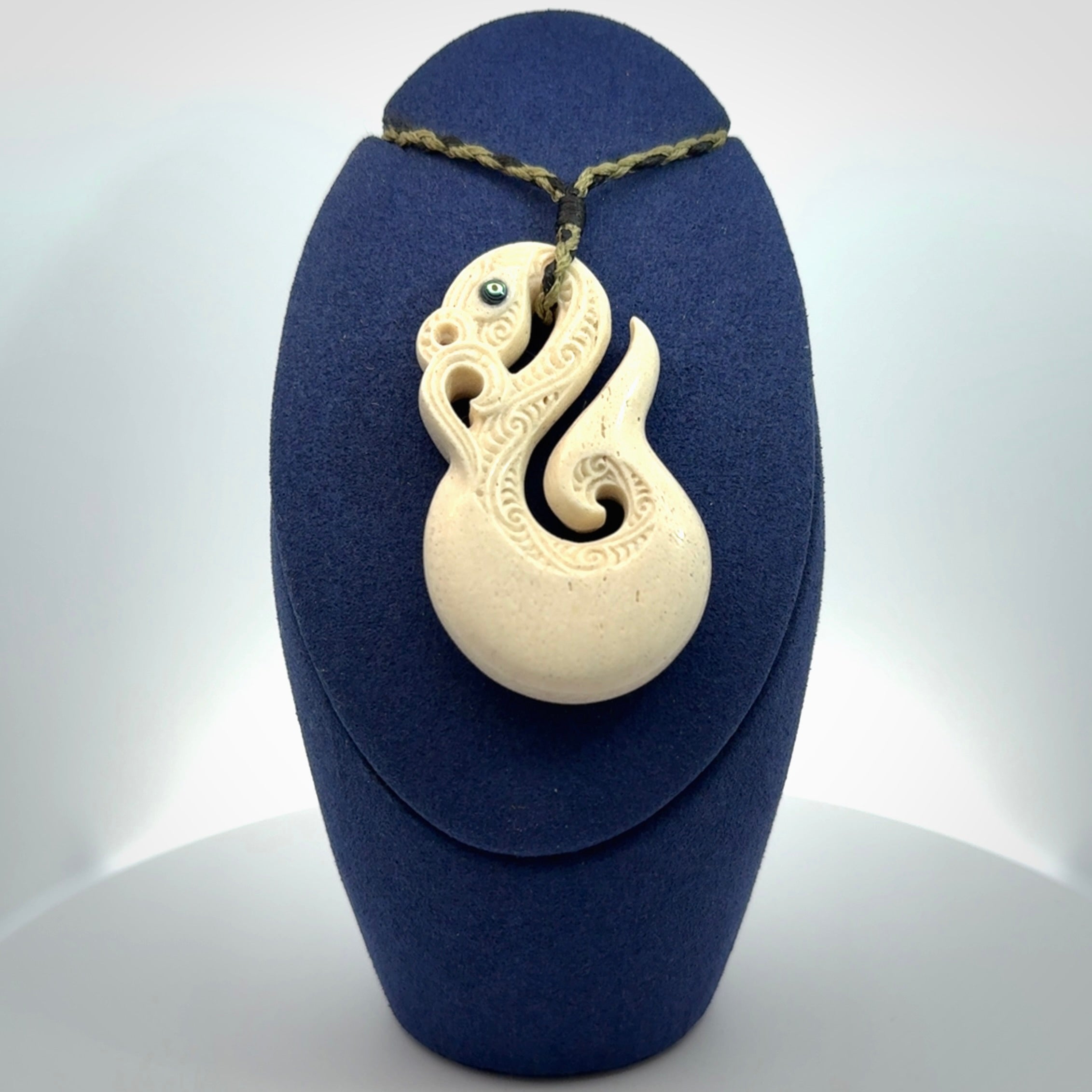 Hand Carved Whale Bone Manaia Pendant