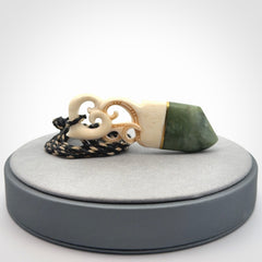 Hand carved Jade and bone pendant