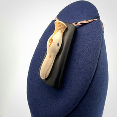 A Wonderful Albatross Pendant, Hand carved in Bone and Jade