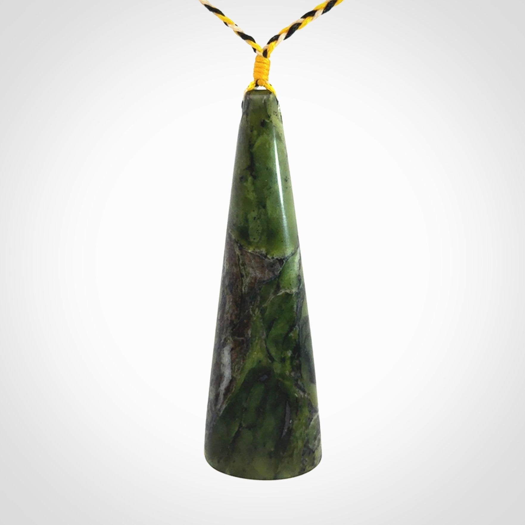 A Beautiful White Heron pendant, hand carved in Jade and Bone