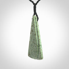 This is a wonderful New Zealand Kokopu Jade drop pendant.