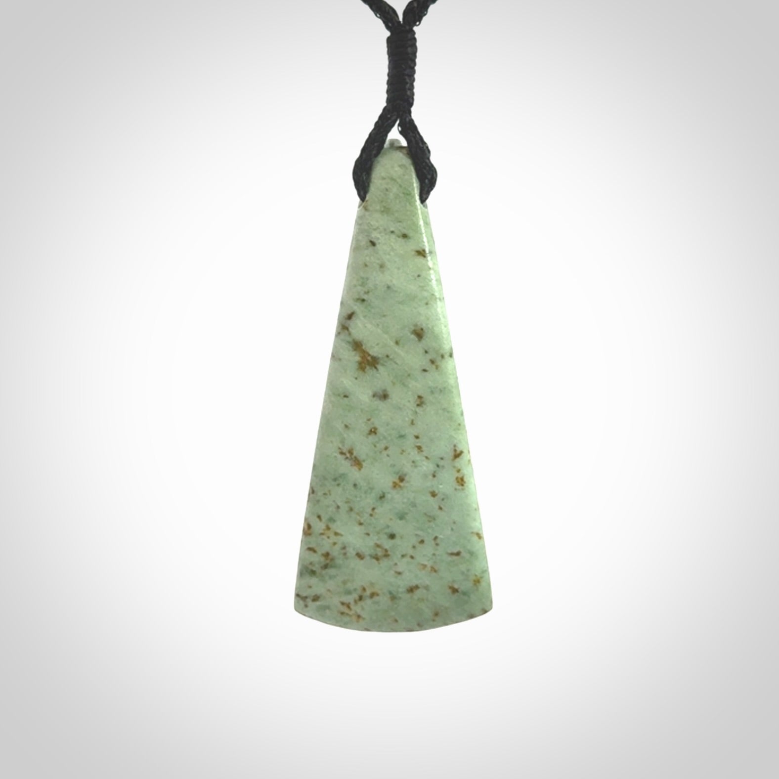 This is a wonderful New Zealand Kokopu Jade drop pendant.