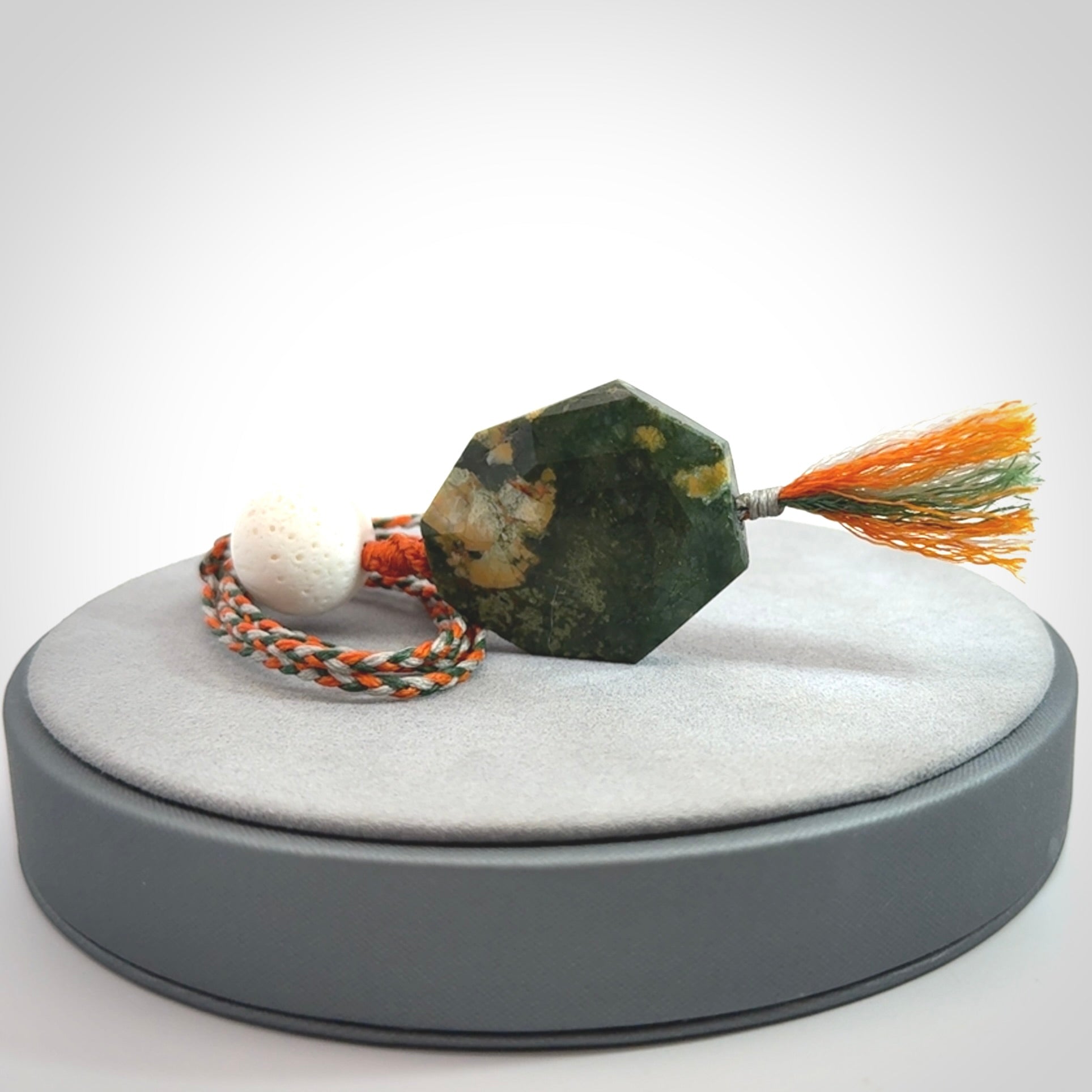 Rainforest Jasper with White Coral drop pendant.