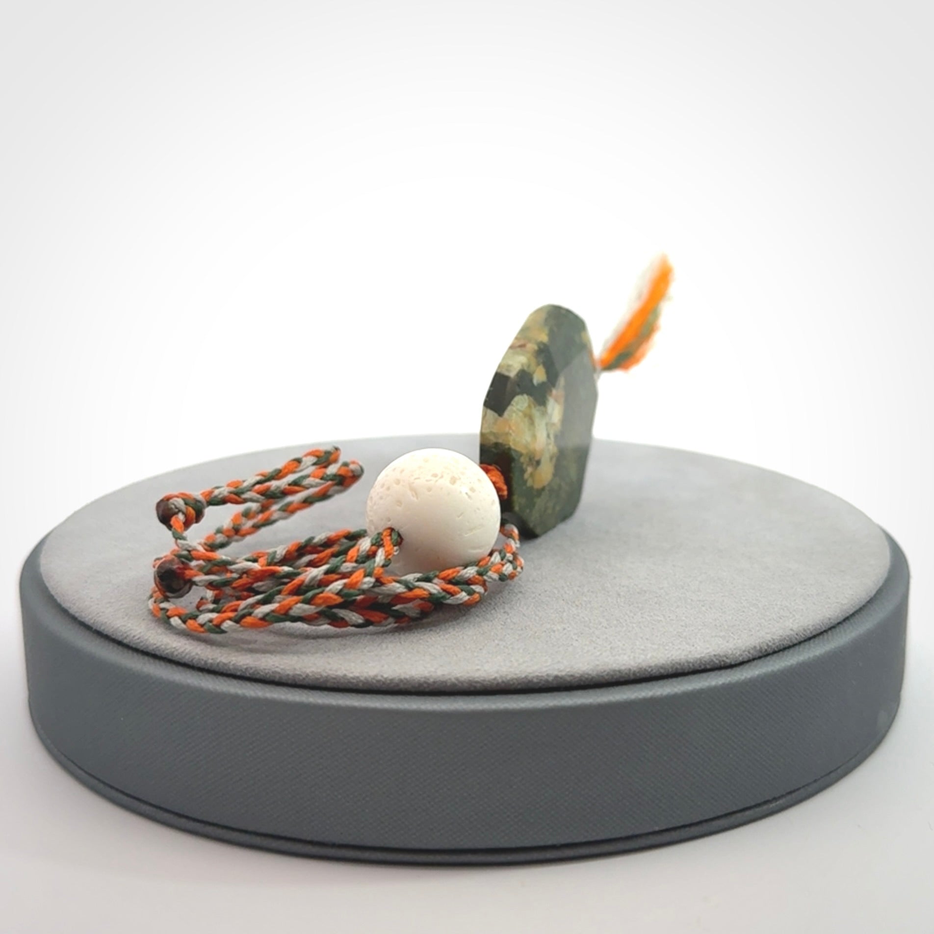 Rainforest Jasper with White Coral drop pendant.
