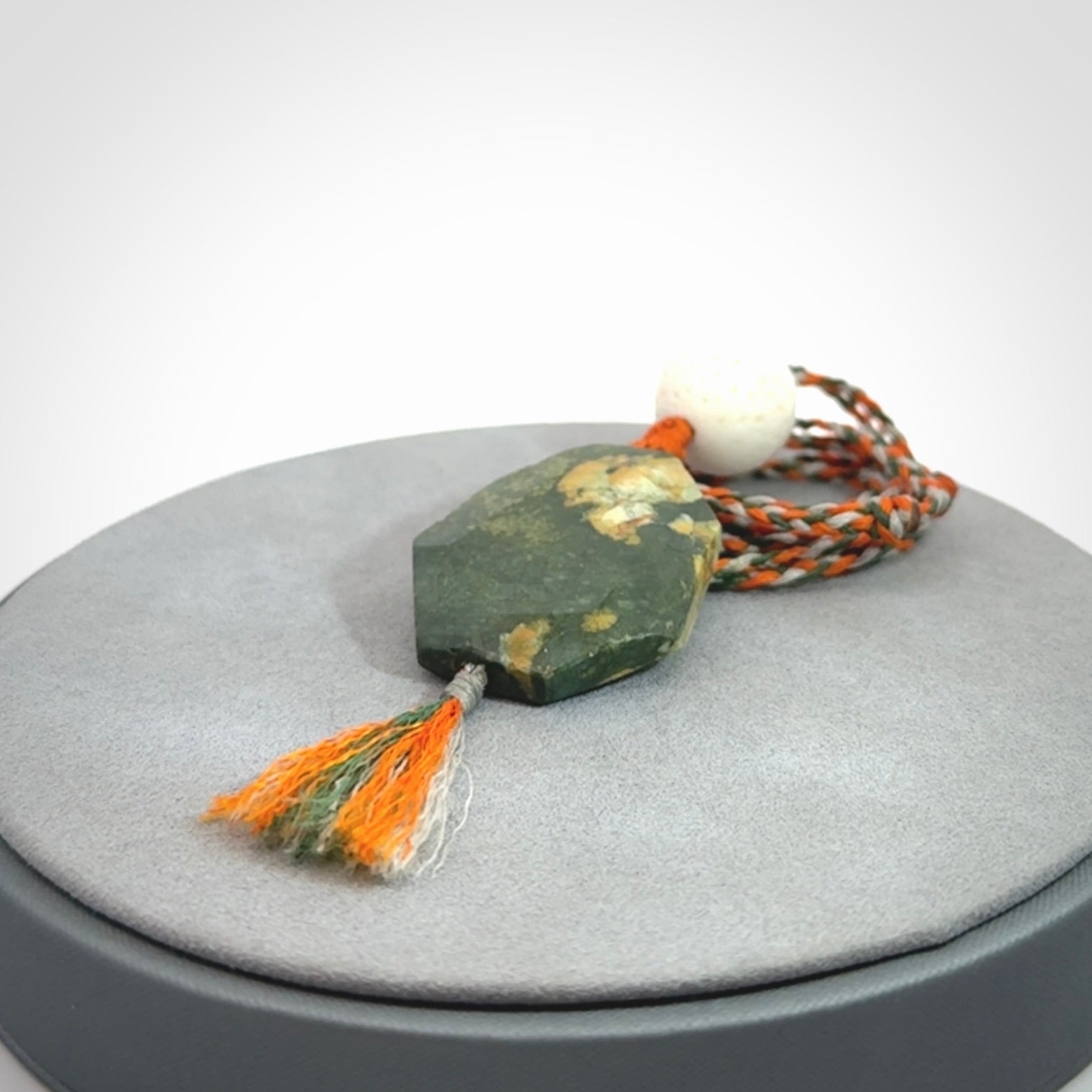 Rainforest Jasper with White Coral drop pendant.