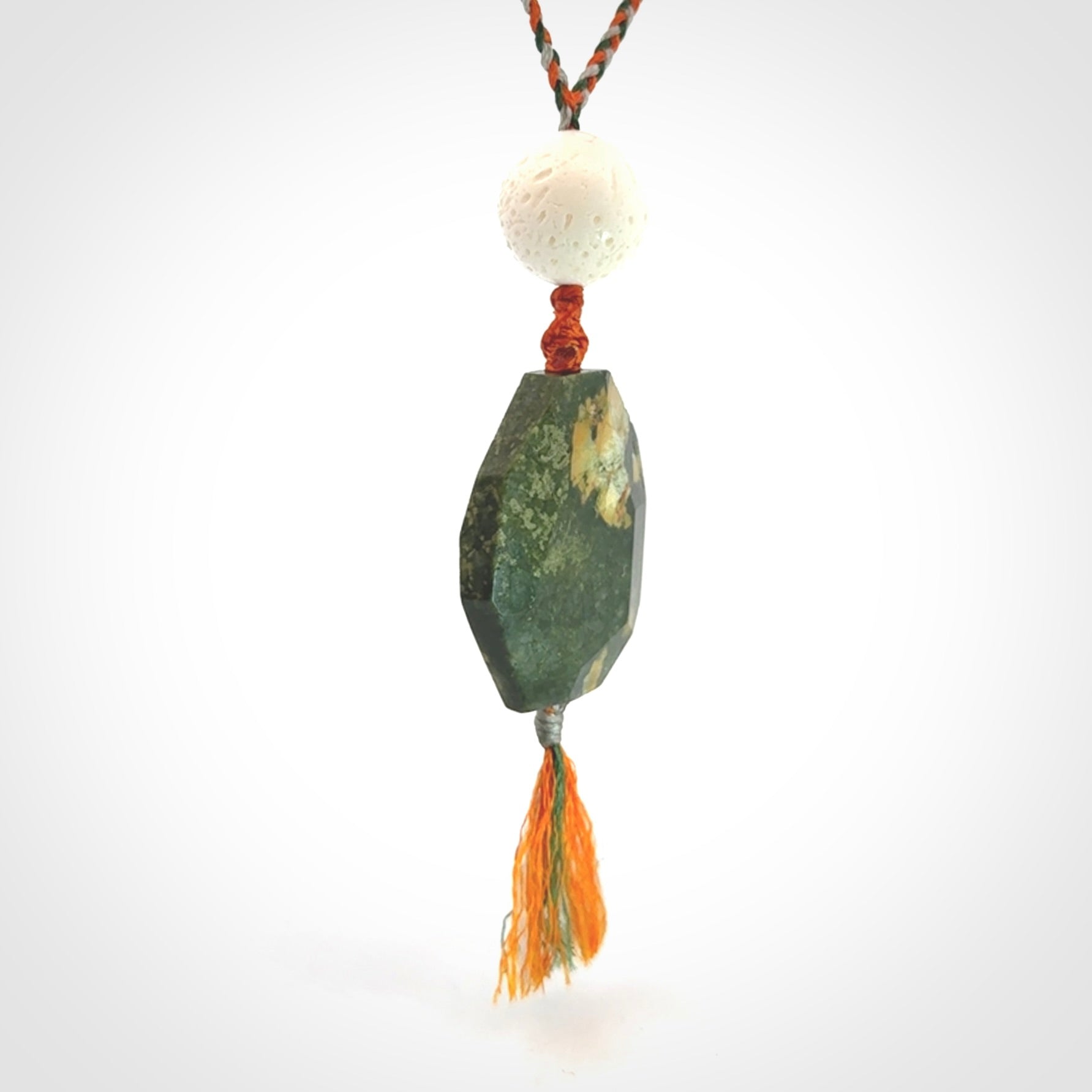Rainforest Jasper with White Coral drop pendant.