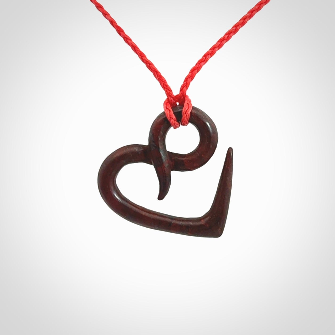 Hand carved Jasper Eternity heart pendant