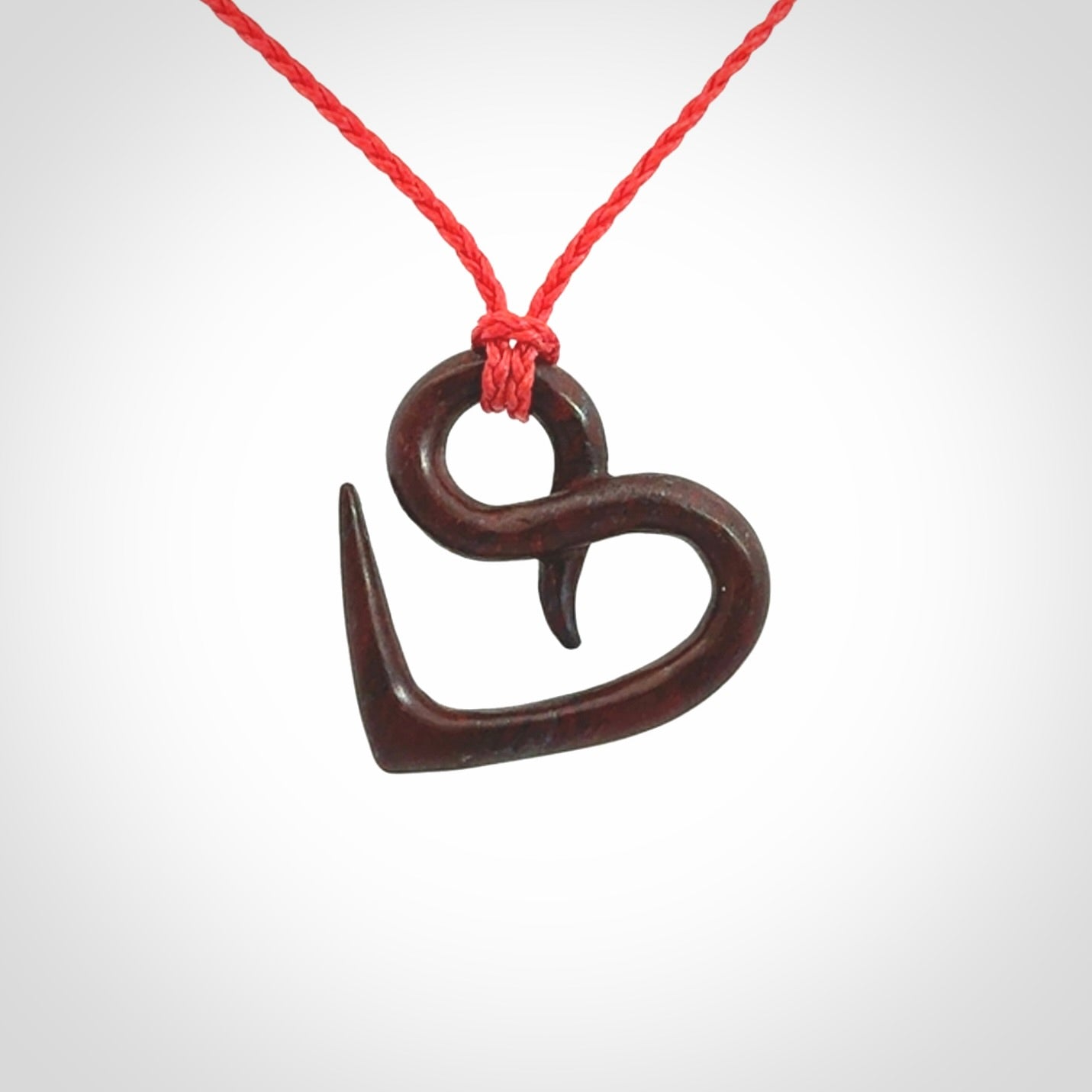 Hand carved Jasper Eternity heart pendant