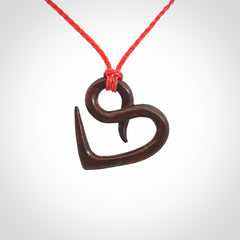 Hand carved Jasper Eternity heart pendant