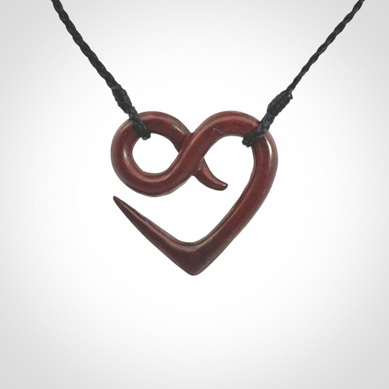 Hand carved Jasper Eternity heart pendant