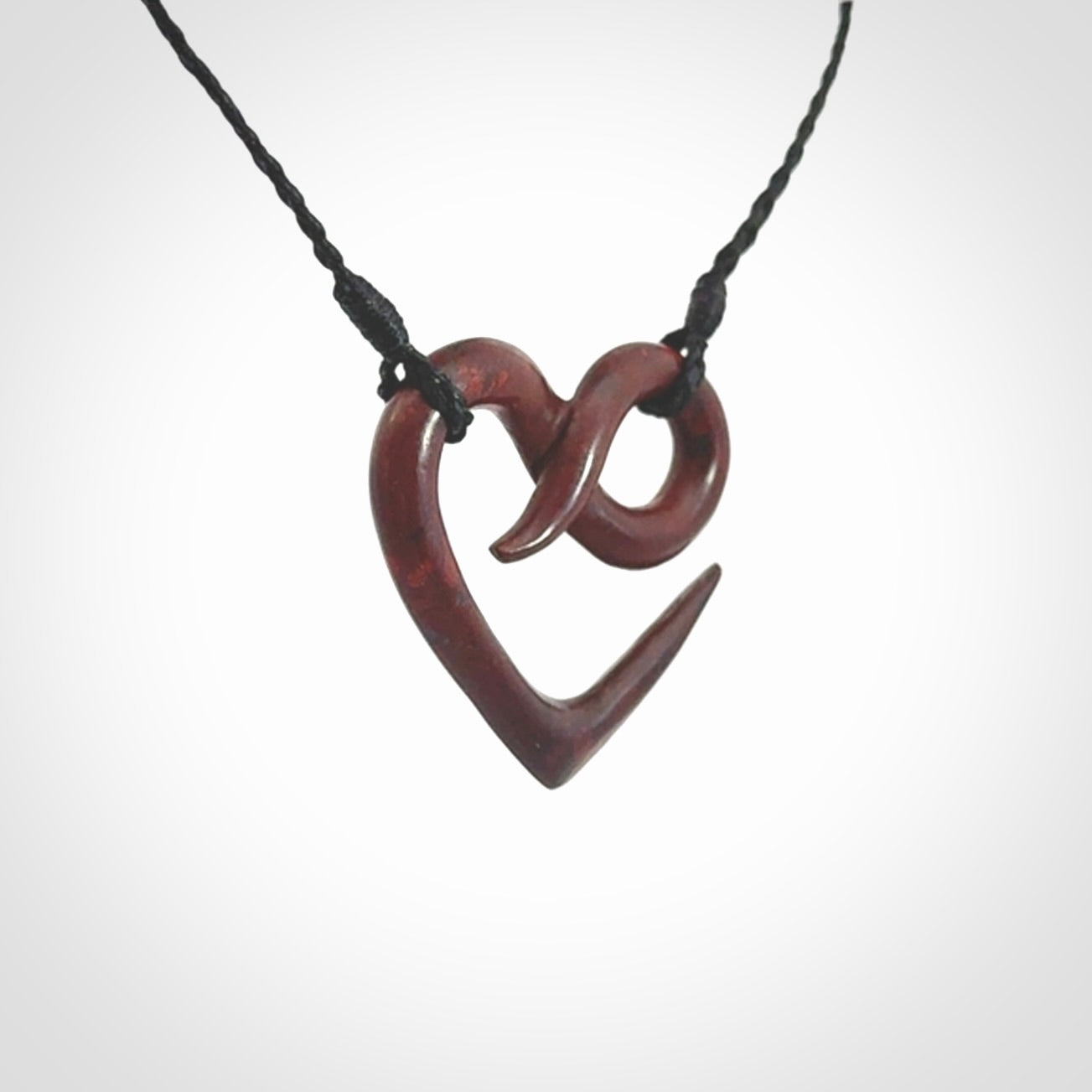 Hand carved Jasper Eternity heart pendant