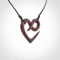Hand carved Jasper Eternity heart pendant