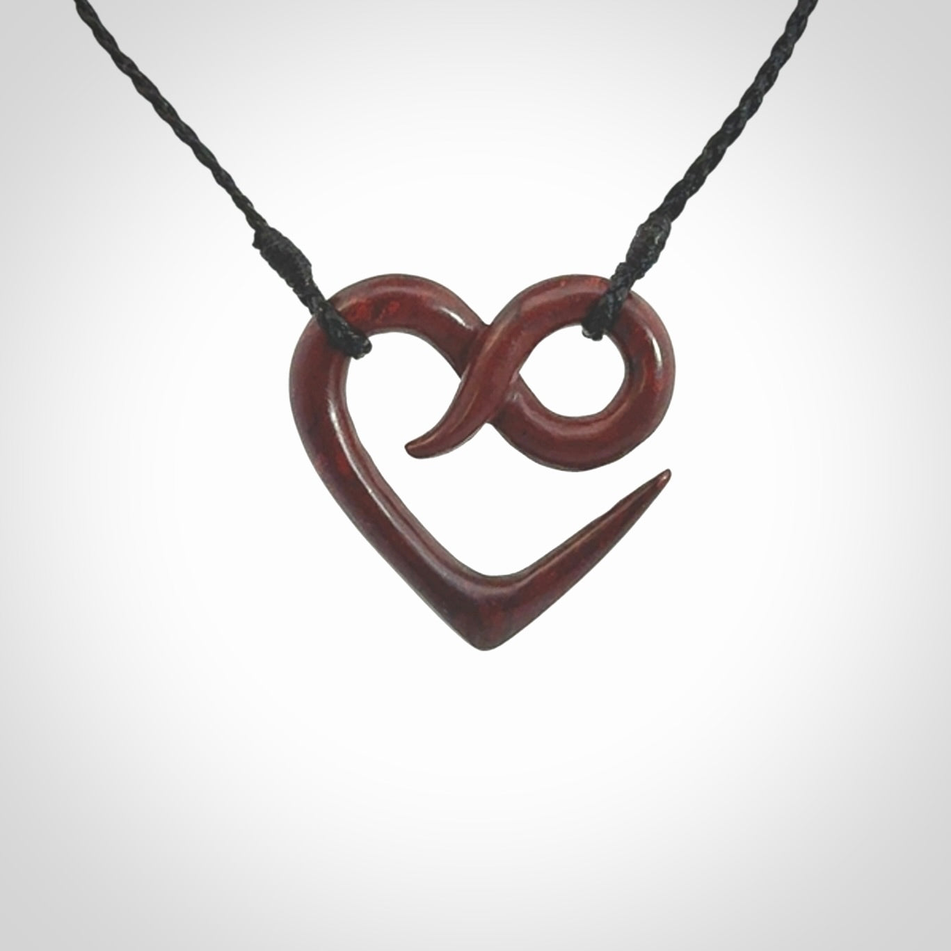 Hand carved Jasper Eternity heart pendant