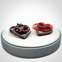Hand carved Jasper Eternity heart pendant