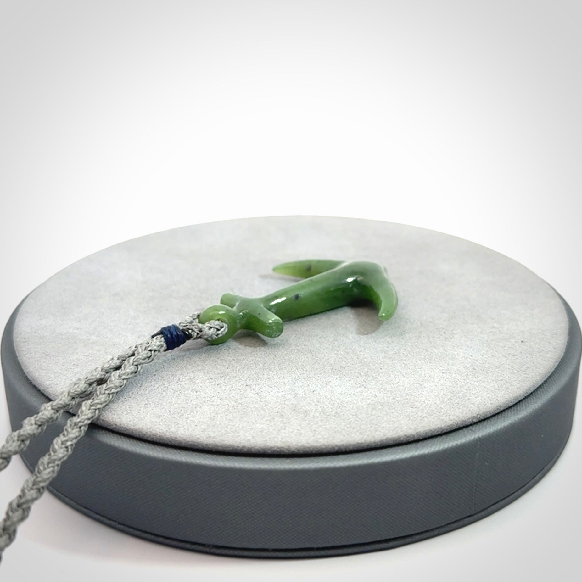 Hand carved British Columbian Jade anchor pendant
