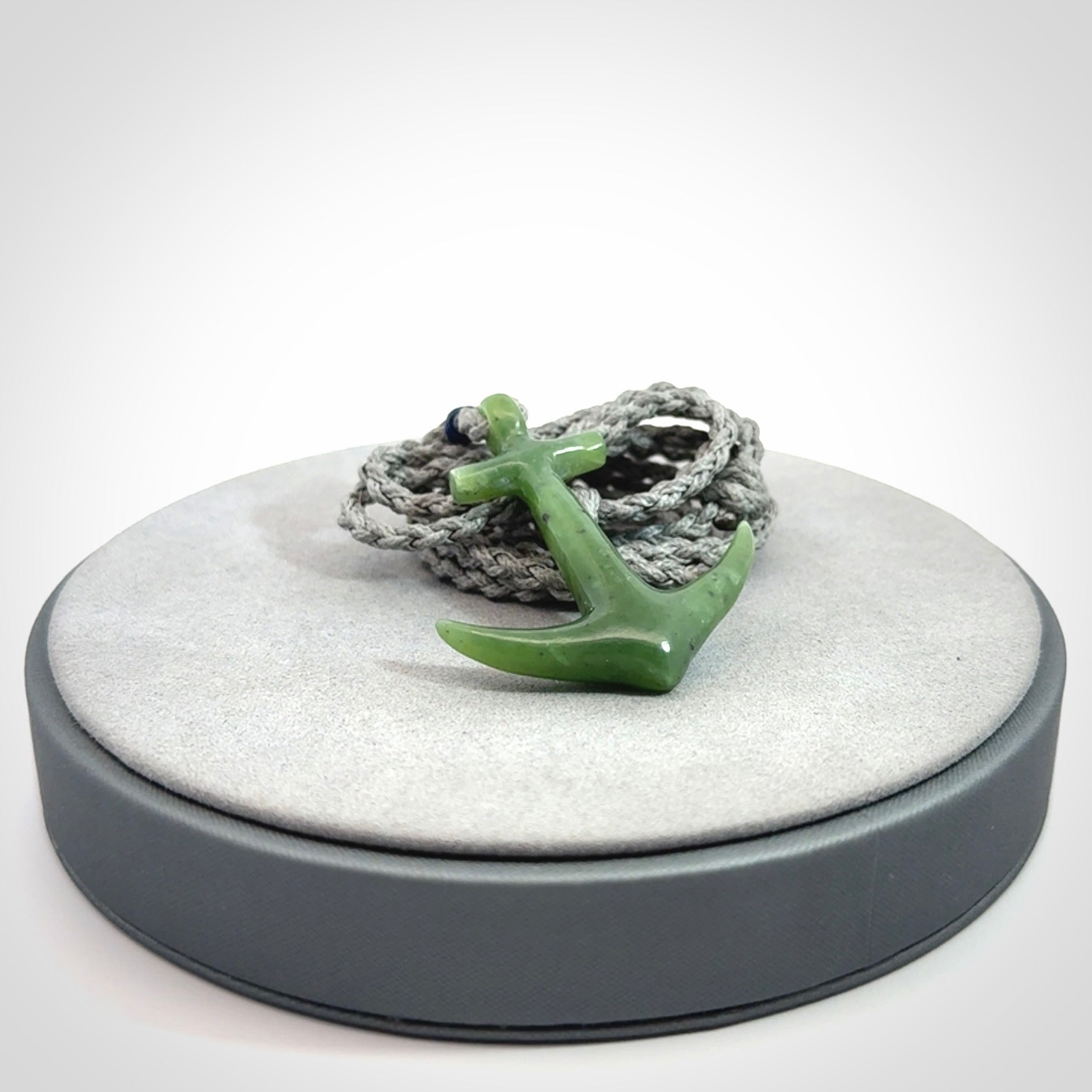 Hand carved British Columbian Jade anchor pendant