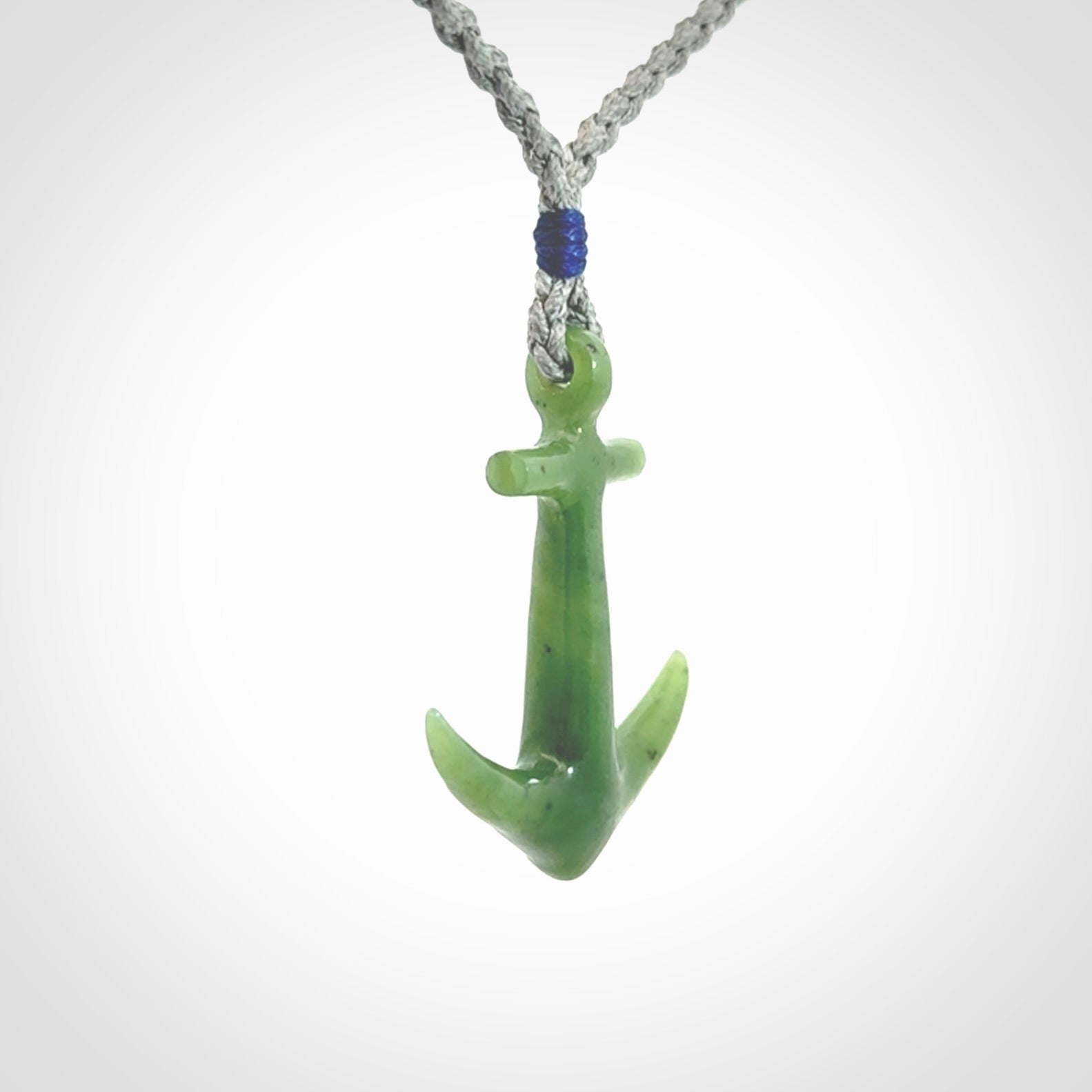 Hand carved British Columbian Jade anchor pendant
